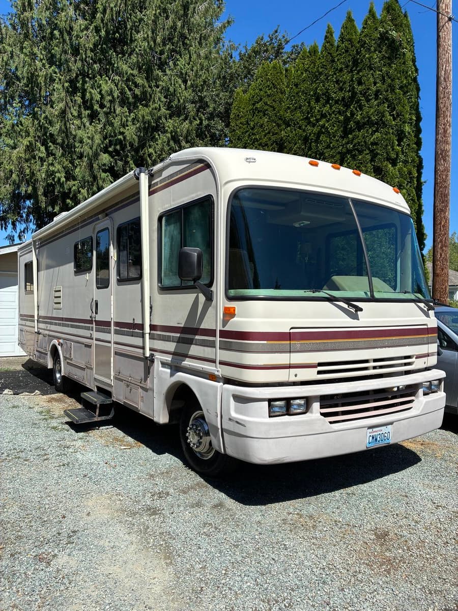 Class A motorhome after wash and wax