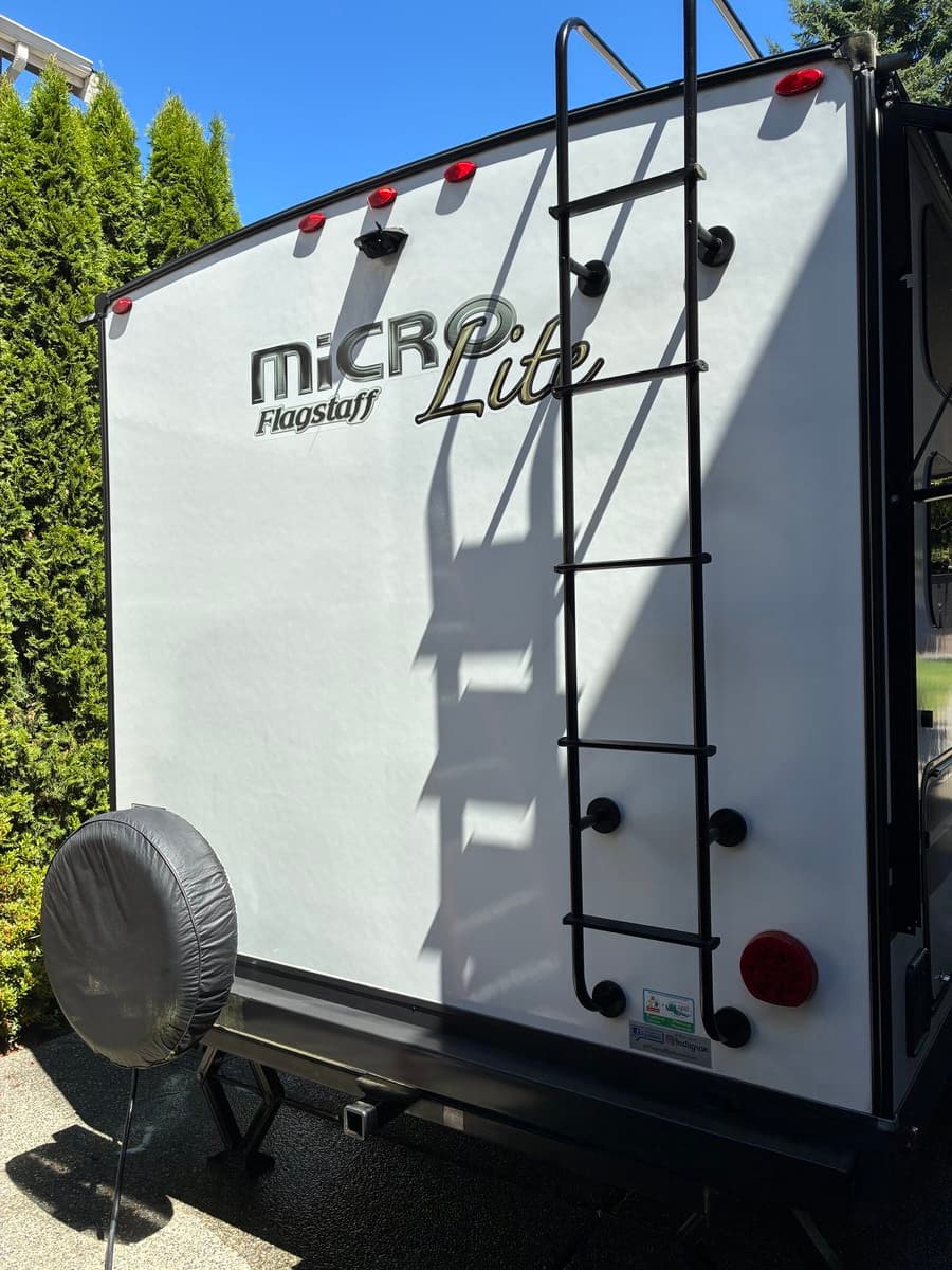 Flagstaff Micro Lite travel trailer after wash and wax